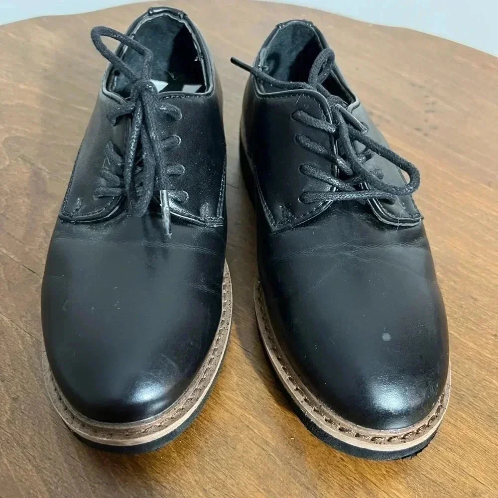 Harper‎ Canyon Boys Black Leather Dress Shoes 11M